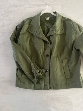 Caslon Olive Green Swing Jacket - Women